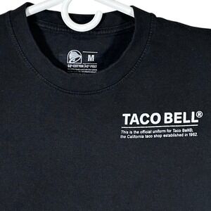 Taco Bell Official Uniform T-Shirt Mens Medium Black Employee Graphic Tee